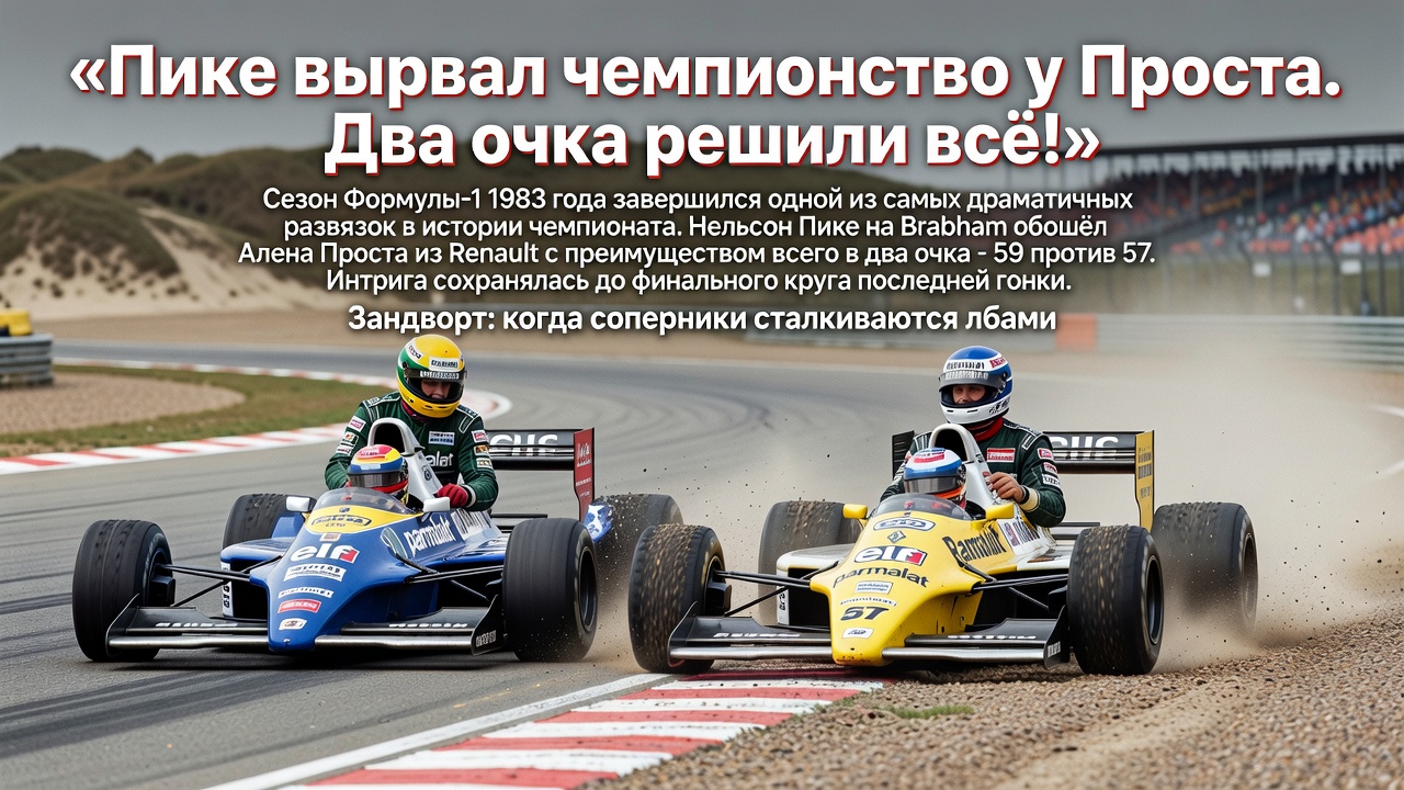 Пике вырвал чемпионство у Проста. Два очка решили всё!